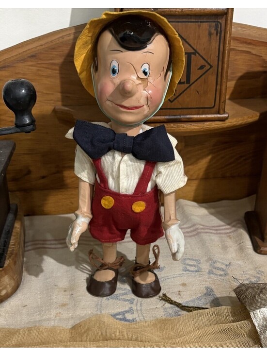 Other - Antique 1939 Crown toy Co Pinocchio Walt Disney Composition Doll, Complete